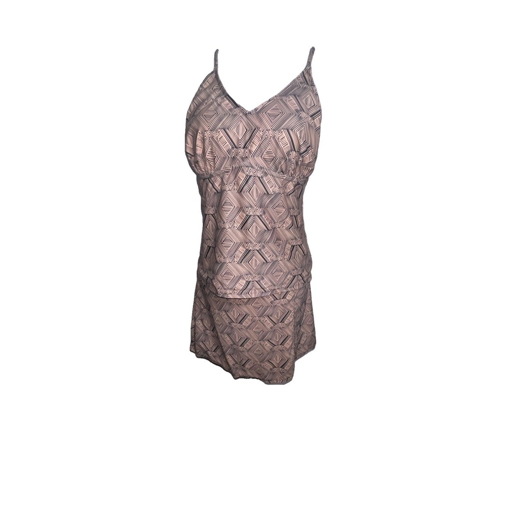 Spaghetti Strap  Cutout Top and Skirt‎ Geometric Boho Swim Set